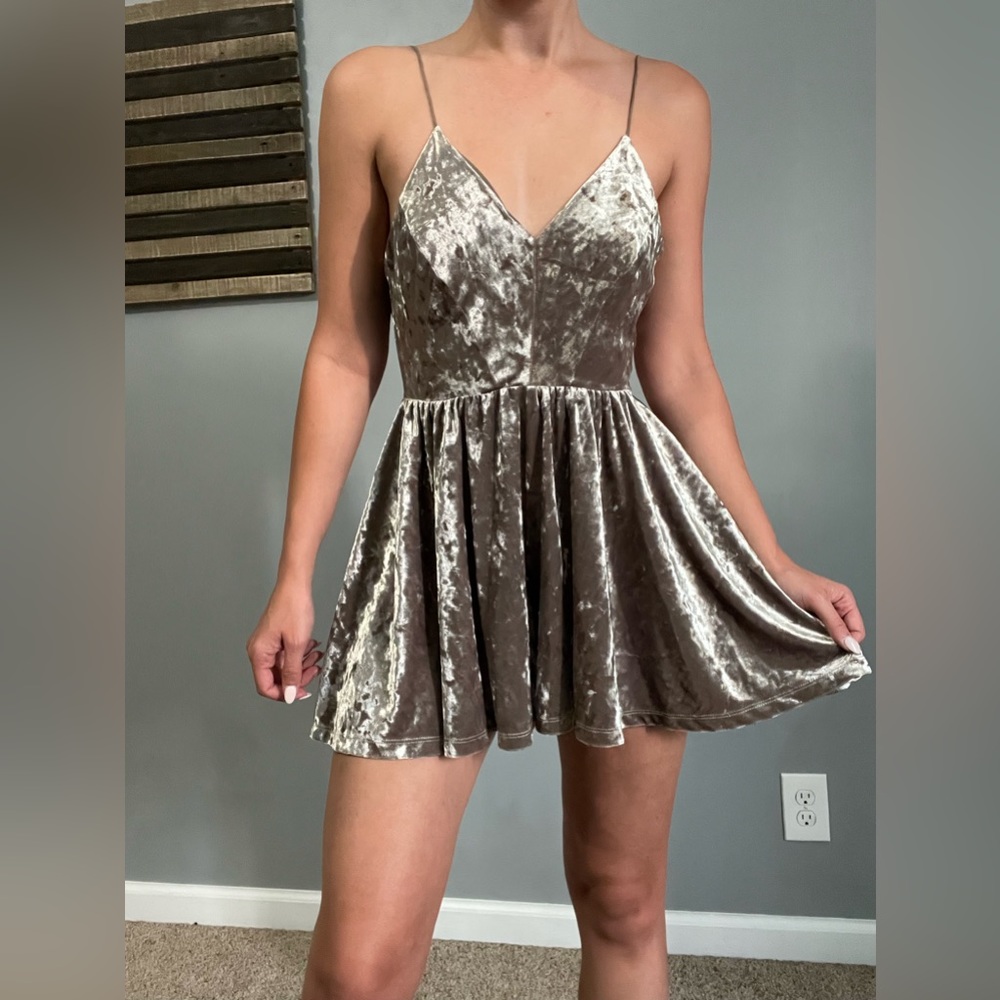 Silence + Noise - Silver Romper Dress
